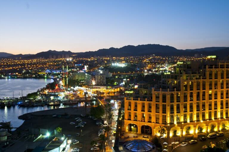 Eilat - Panorama at night, Photo by Ron Borkin Courtesy of Israel Ministry of Tourism