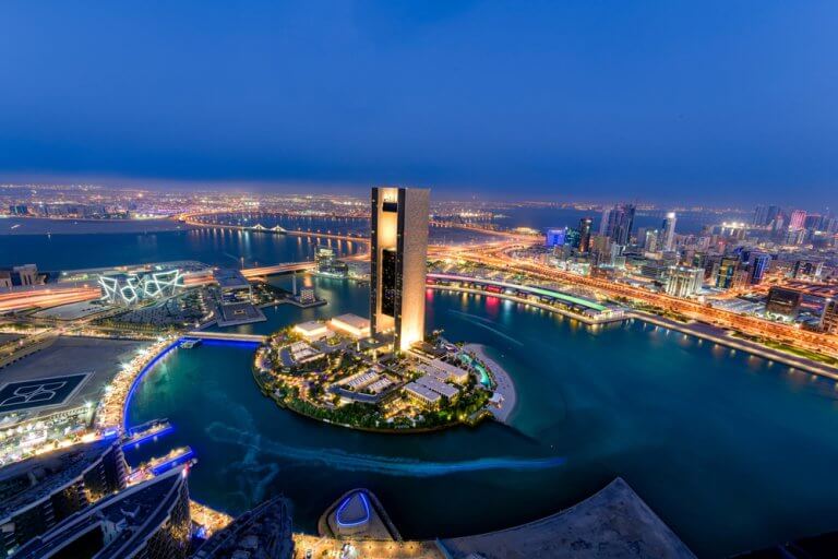 Manama,,Bahrain,-,November,2020:,Beautiful,Aerial,View,Of,Four