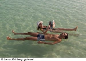 couple float dead sea, relax, mediterranean