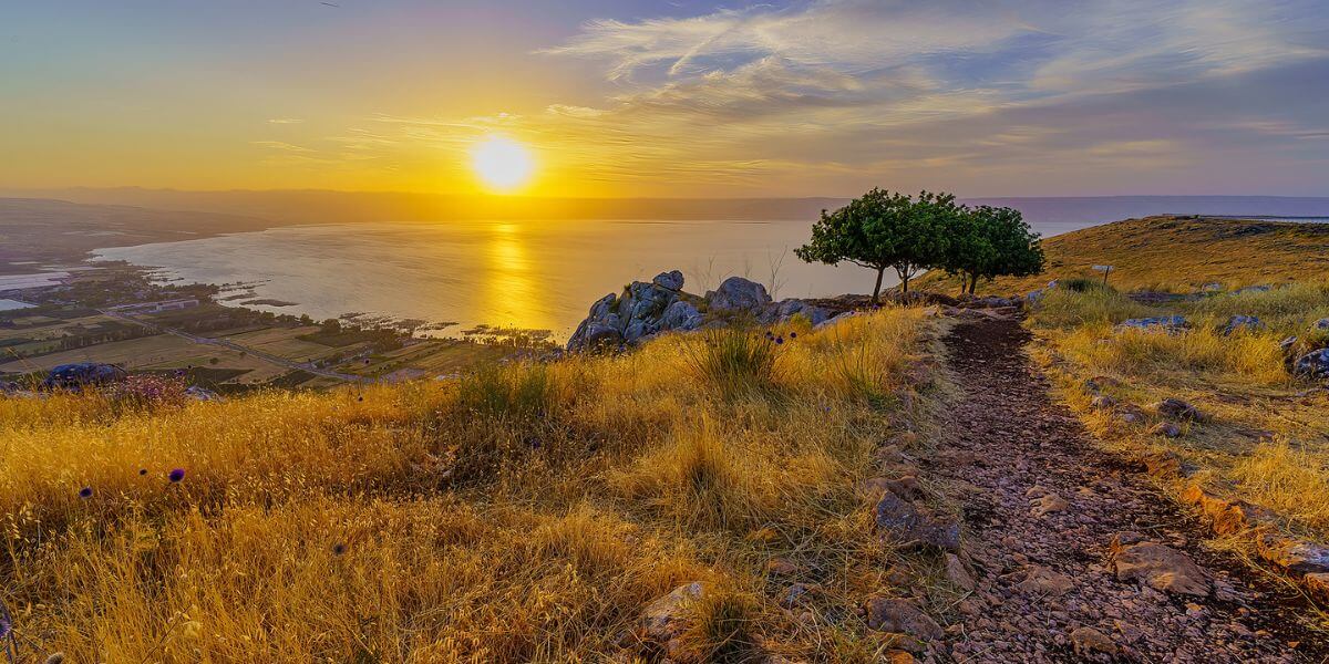 The sea of galilai in the Israeli national trail