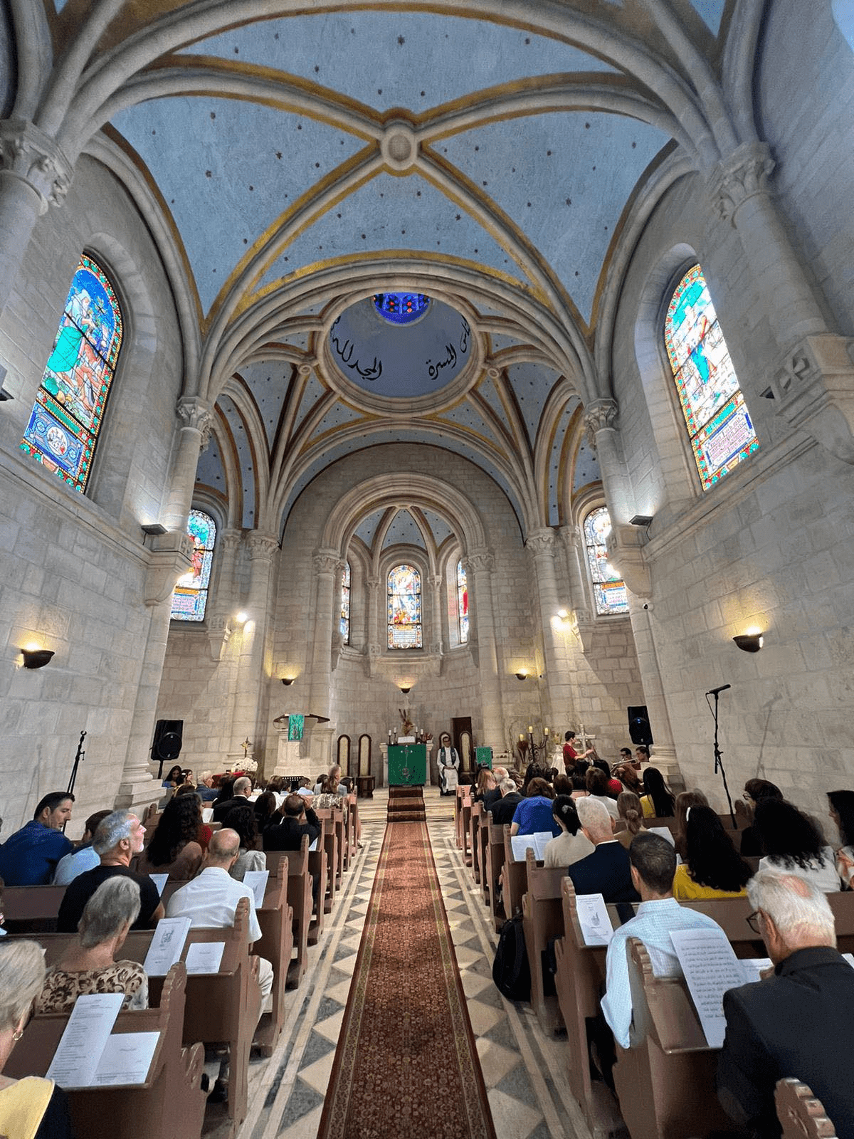 A churche with stained glass in Betlehem